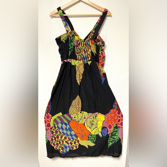 Colorful Boho Sundress Vibrant Multicolor Abstract Pattern - Picture 2 of 7
